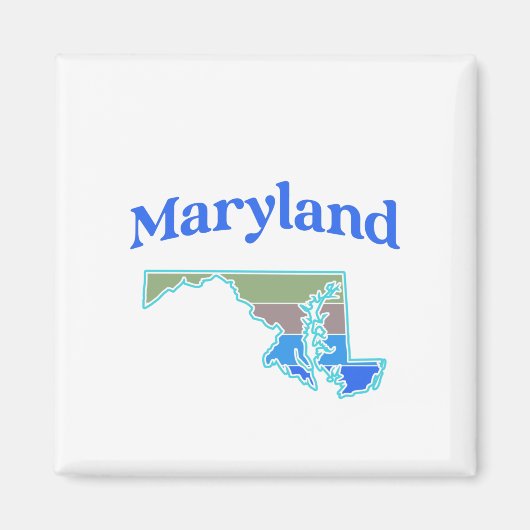 Aimant Carte du Maryland (Devant)