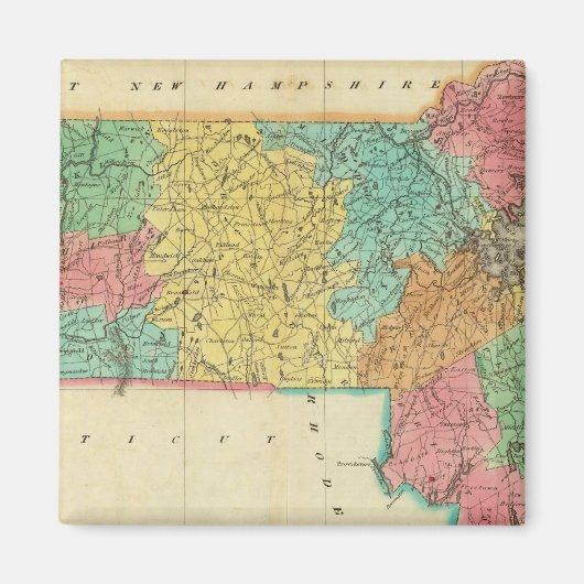 Aimant Carte Du Massachusetts (Devant)
