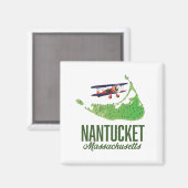 Aimant Carte du Massachusetts de Nantucket (Recto/Verso)