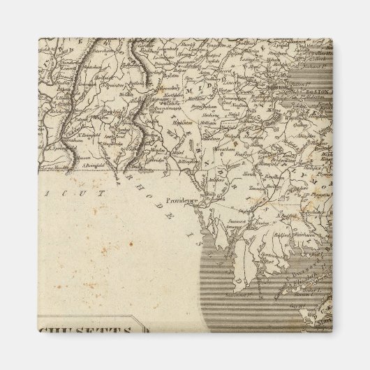 Aimant Carte du Massachusetts par Arrowsmith (Devant)