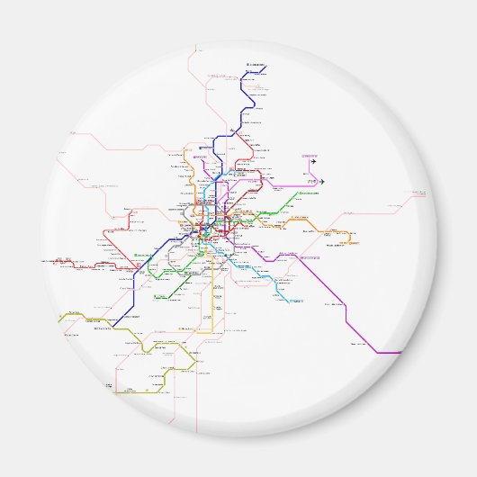 Aimant Carte du métro Espagne-Madrid (Devant)