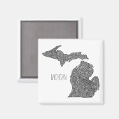 Aimant Carte du Michigan (Recto/Verso)