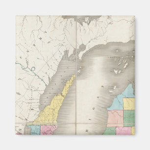 Aimant Carte du Michigan et d'une partie du territoire du