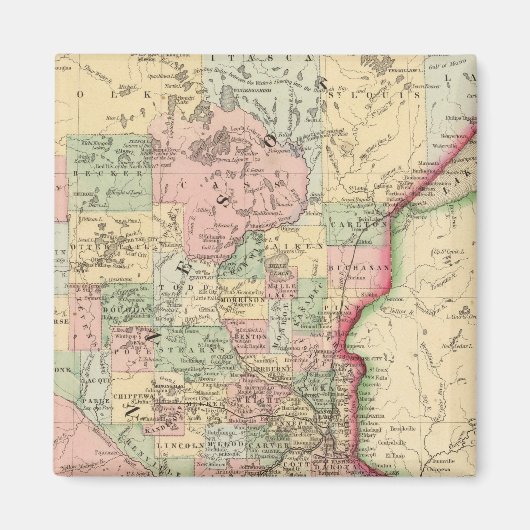 Aimant Carte du Minnesota par Mitchell (Devant)