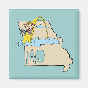 Aimant Carte du Missouri MOIS avec la bande dessinée de