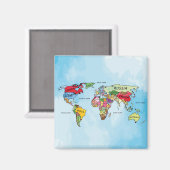 Aimant Carte du monde (Recto/Verso)