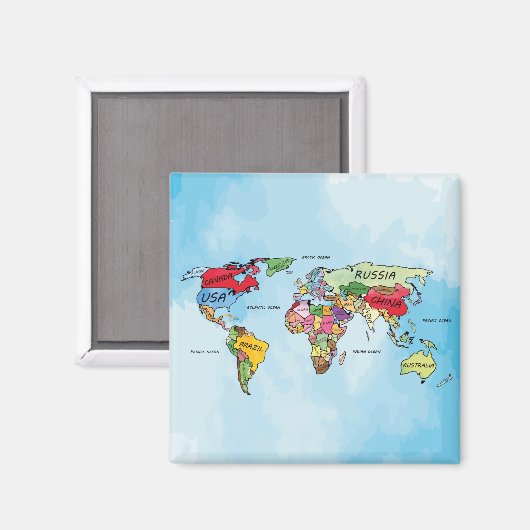 Aimant Carte du monde (Recto/Verso)