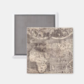 Aimant Carte du monde | 1507 (Recto/Verso)