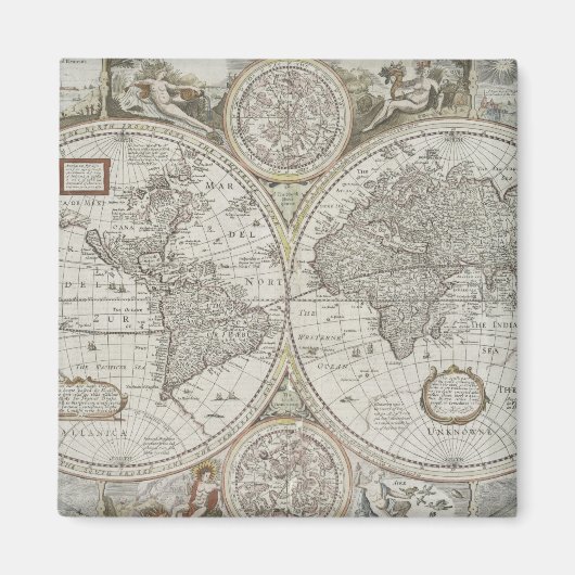 Aimant Carte du monde | 1676 (Devant)