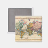 Aimant Carte du monde 1700s Antique (Recto/Verso)