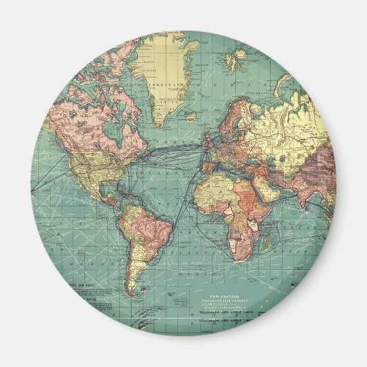 Aimant Carte du monde 1919 (Devant)