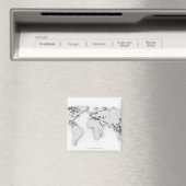 Aimant Carte du monde 3D, image générée par ordinateur (In Situ (Lave-vaisselle))