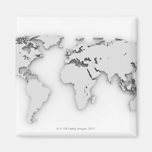 Aimant carte du monde 3D, image générée par ordinateur