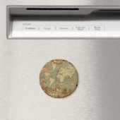 Aimant Carte du monde Antique 1886 Illustré (In Situ (Lave-vaisselle))