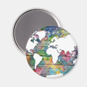 Aimant carte du monde bois 12 (Recto/Verso)