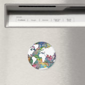 Aimant carte du monde bois 12 (In Situ (Lave-vaisselle))