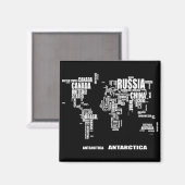 Aimant Carte du monde de typographie (Recto/Verso)