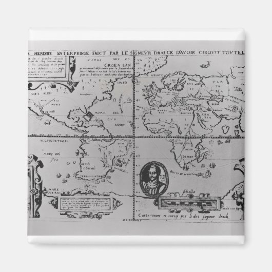 Aimant Carte du monde détaillant les expéditions (Devant)