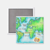 Aimant Carte du monde et équateur (Recto/Verso)