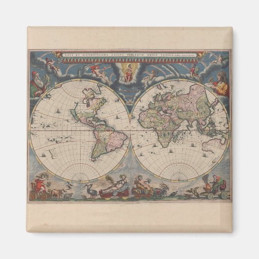 Aimant Carte du monde Globe Travel Antique (Devant)