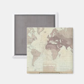 Aimant Carte du monde historique (Recto/Verso)