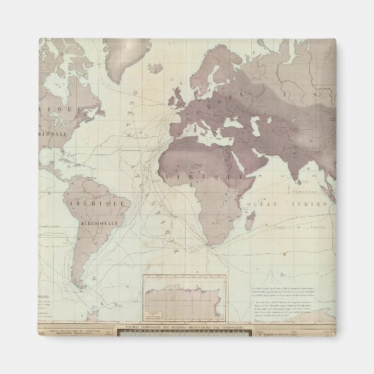 Aimant Carte du monde historique (Devant)