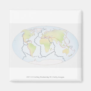 Aimant Carte du monde montrant des marges de plat