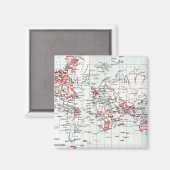 Aimant Carte du monde montrant les possessions britanniqu (Recto/Verso)