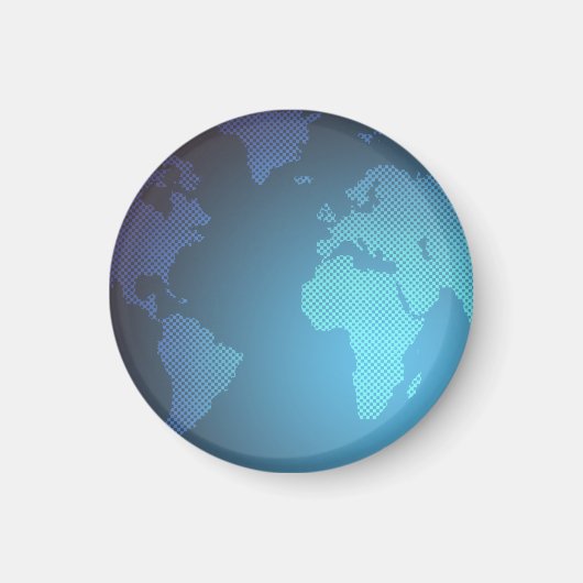 Aimant Carte du monde numérique en dégradé de points (Devant)