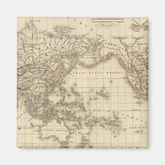Aimant Carte du monde physique (Devant)