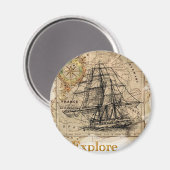 Aimant Carte du monde vintage (Recto/Verso)