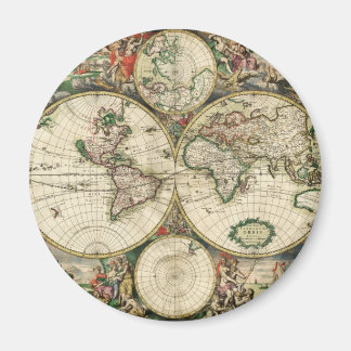 Aimant Carte du monde vintage