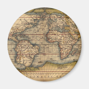 Aimant Carte du monde vintage par Abraham Ortelius 1564