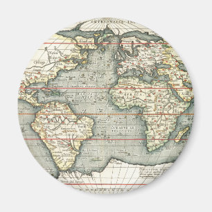 Aimant Carte du monde vintage par Abraham Ortelius 1587–1