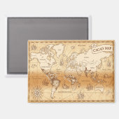 Aimant Carte du monde VintageCacao (Recto/Verso)