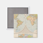 Aimant Carte du monde W, E Halbkugel (Recto/Verso)
