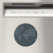 Aimant Carte du monde Wanderlust | Gunmetal Grey (In Situ (Lave-vaisselle))