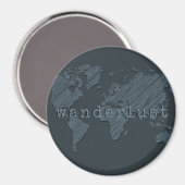 Aimant Carte du monde Wanderlust | Gunmetal Grey (Recto/Verso)