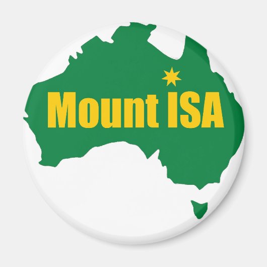 Aimant Carte du mont Isa Green et Gold (Devant)