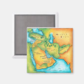 Aimant Carte du Moyen-Orient (Recto/Verso)