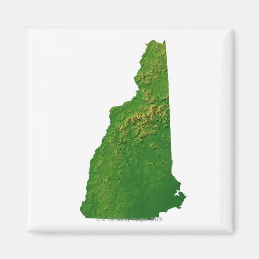 Aimant Carte du New Hampshire (Devant)