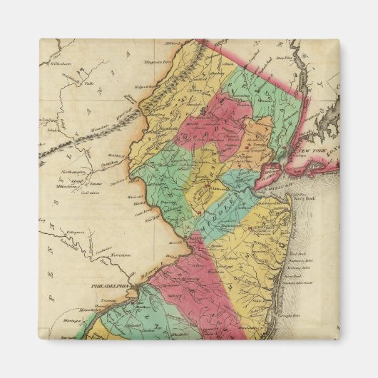 Aimant Carte Du New Jersey (Devant)
