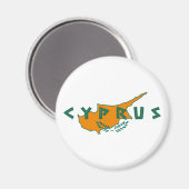 Aimant carte du pays de chypre drapeau symbole de voyage  (Recto/Verso)