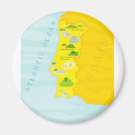 Aimant Carte du Portugal (Devant)