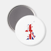 Aimant Carte du Royaume-Uni Silhouette et drapeau (Recto/Verso)