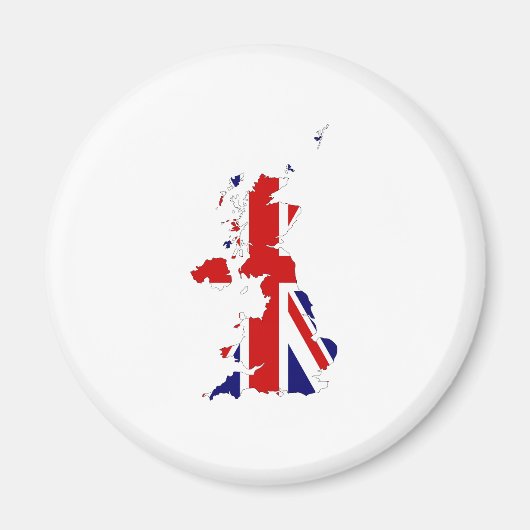 Aimant Carte du Royaume-Uni Silhouette et drapeau (Devant)