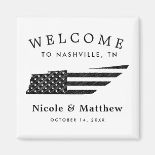 Aimant Carte du Tennessee de Nashville Accueil Mariage mi