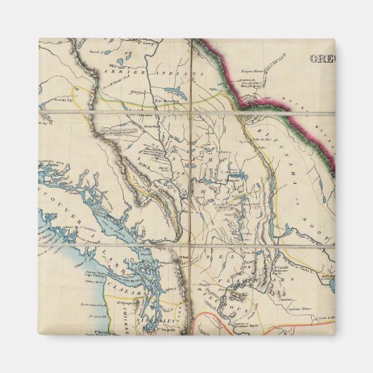 Aimant Carte du territoire de l'Oregon 2 (Devant)