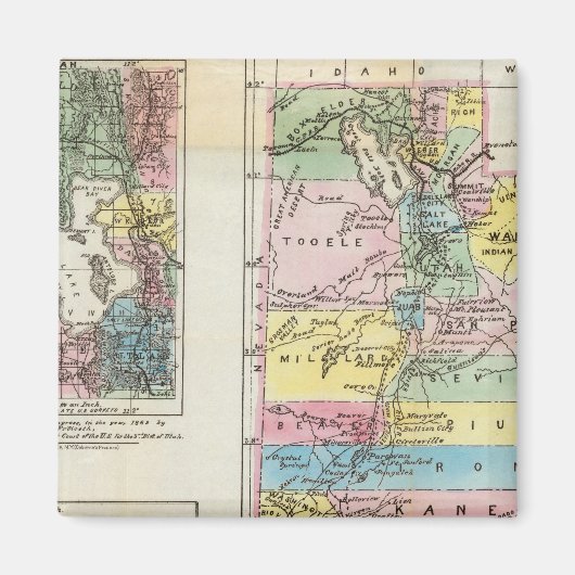 Aimant Carte du territoire de l'Utah (Devant)