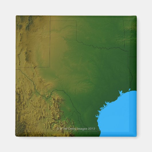 Aimant Carte du Texas (Devant)